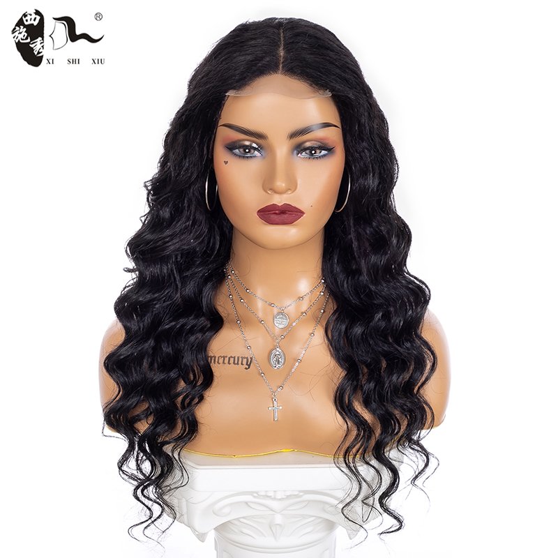 XISHIXIU HAIR factory direct human hair blend lace wigs 80%human hair blend human blend lace front wigs Janpan fiber