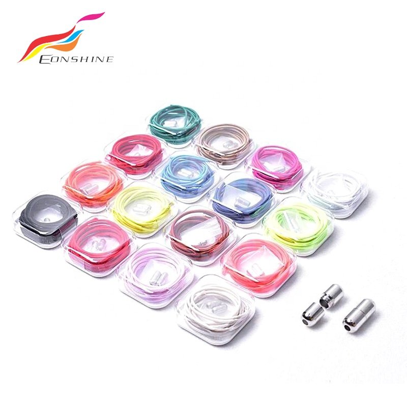 New Style No Tie Gold Capsule Metal End Clips Elastic Lock Shoe Lace with Custom Packaging