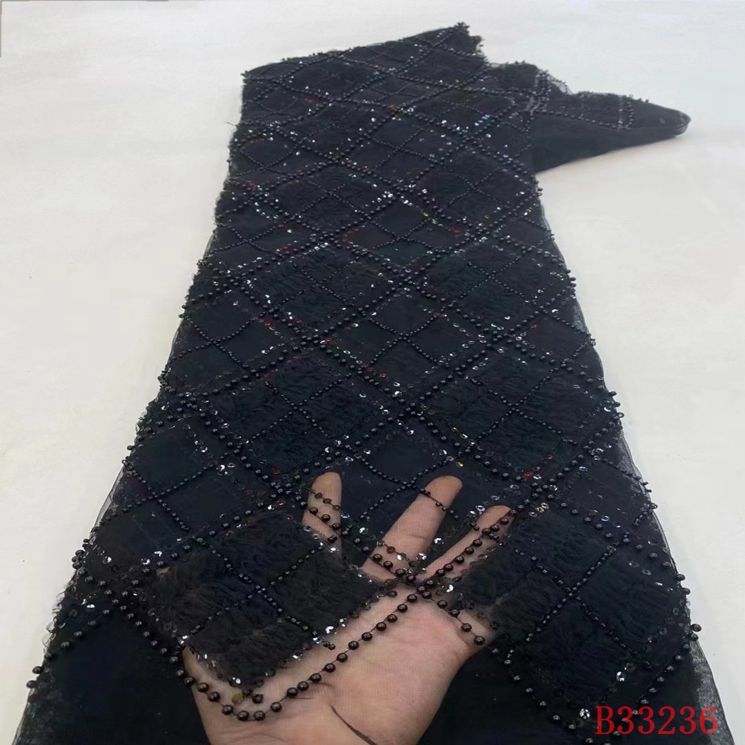 2023 beautiful tulle lace fabric with color sequin embroidery design multi-color selection