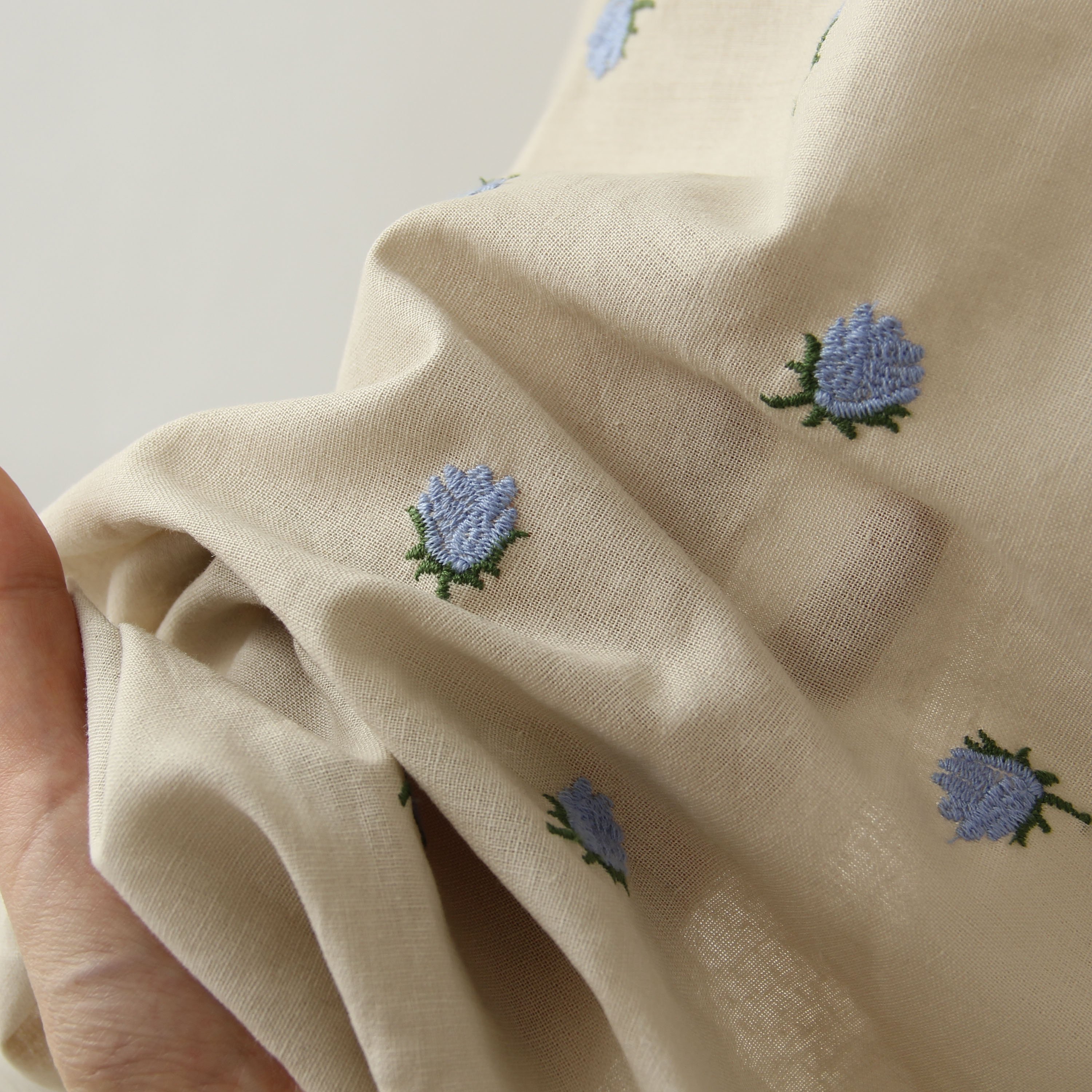 Embroidery Fabric Cotton And Linen Three-dimensional Fabric For Skirt Shirt Kids Clothing