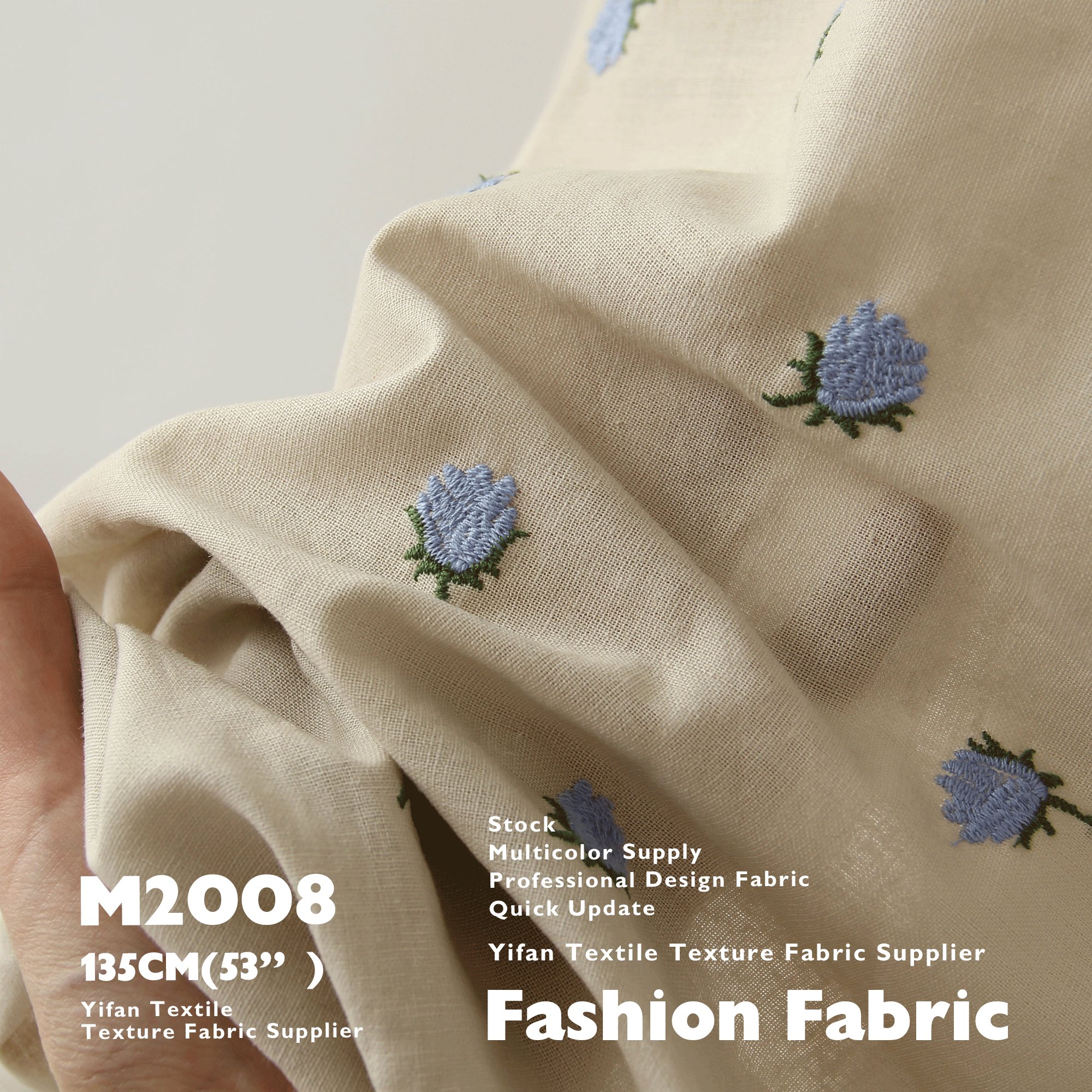 Embroidery Fabric Cotton And Linen Three-dimensional Fabric For Skirt Shirt Kids Clothing
