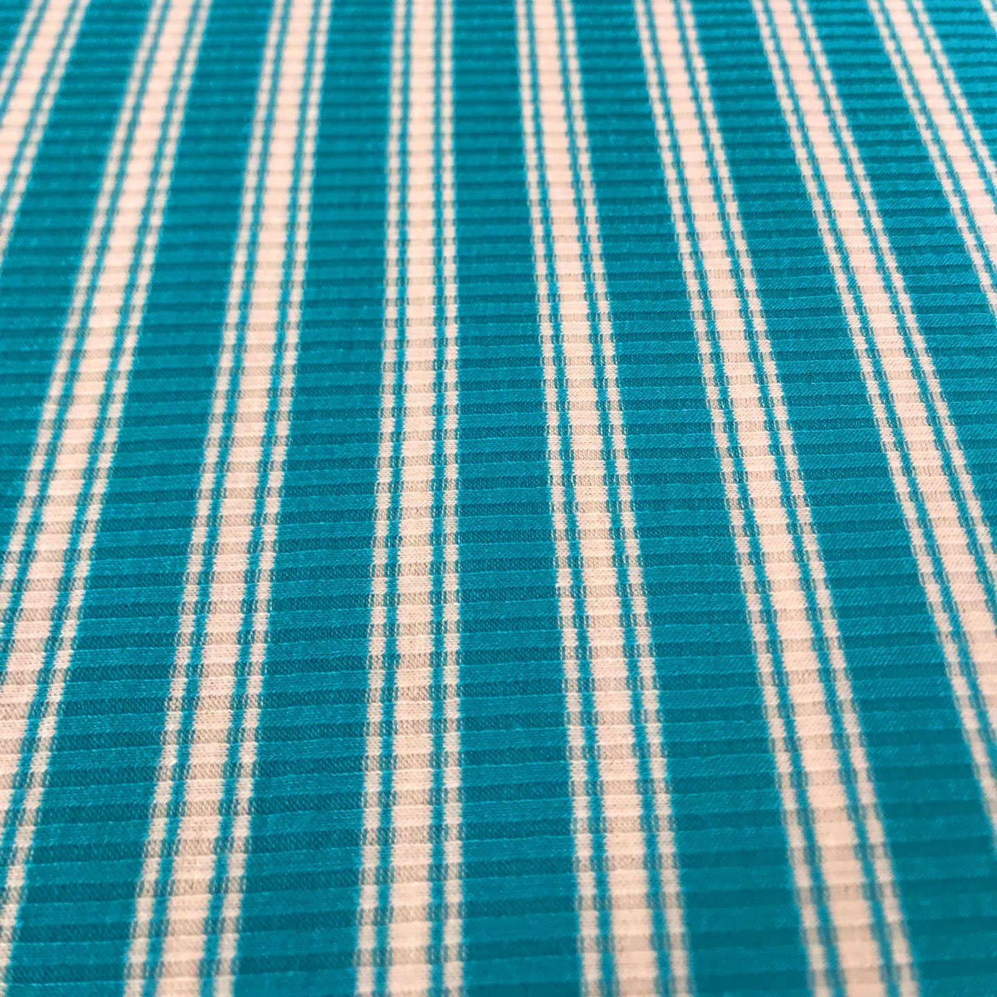 Wholesale Custom Striped Yarn Dyed Recycled Polyester Spandex Knitted Stretch 3*3 Rib Fabric For Clothing