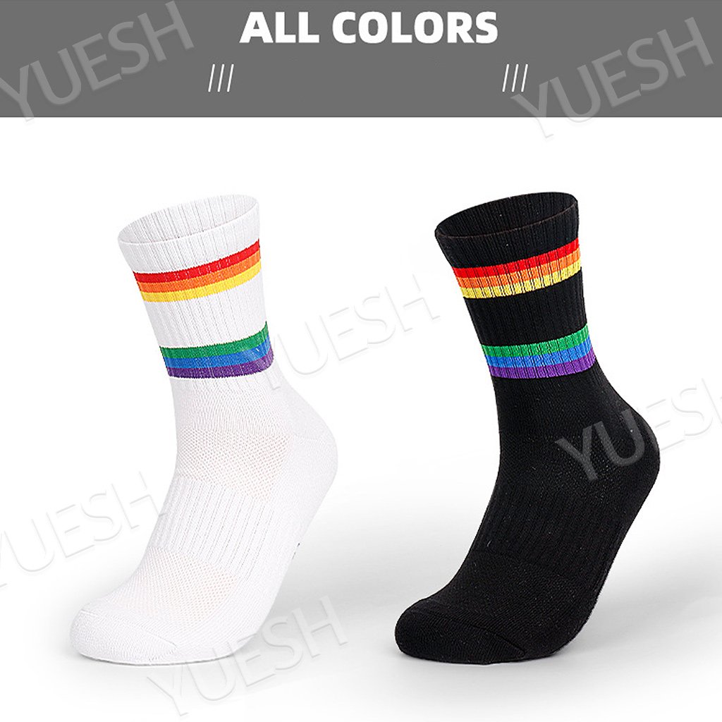 Cotton Rainbow Socks Women Version Cute Stripes Socks cotton lady sport socks