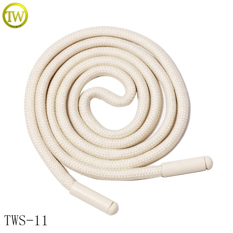 Wholesale cheap cotton shoes lace string recycled hoodie jacket nylon end strings with logo stopper