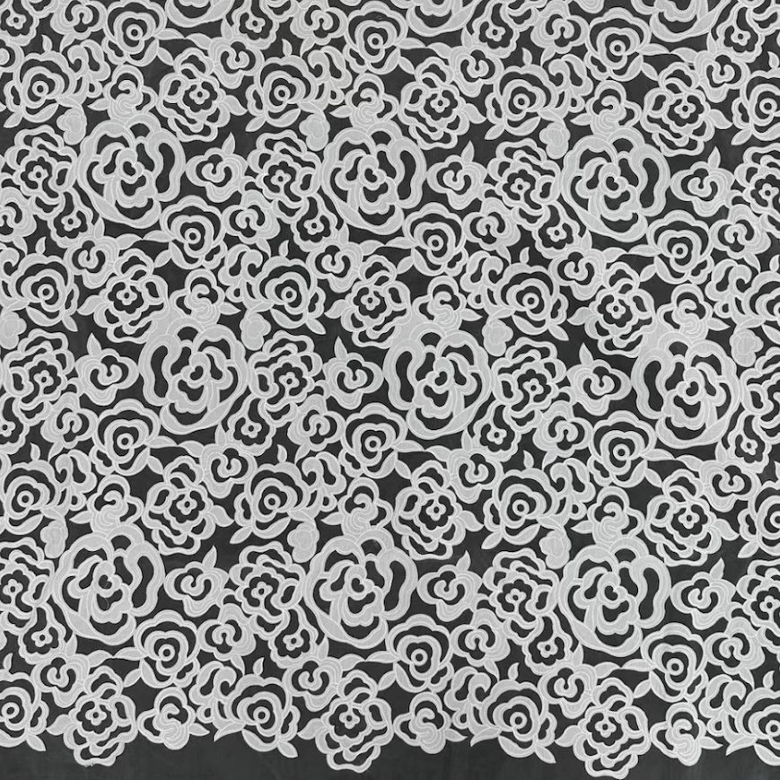 Hot selling soft white wedding african lace embroidery fabric