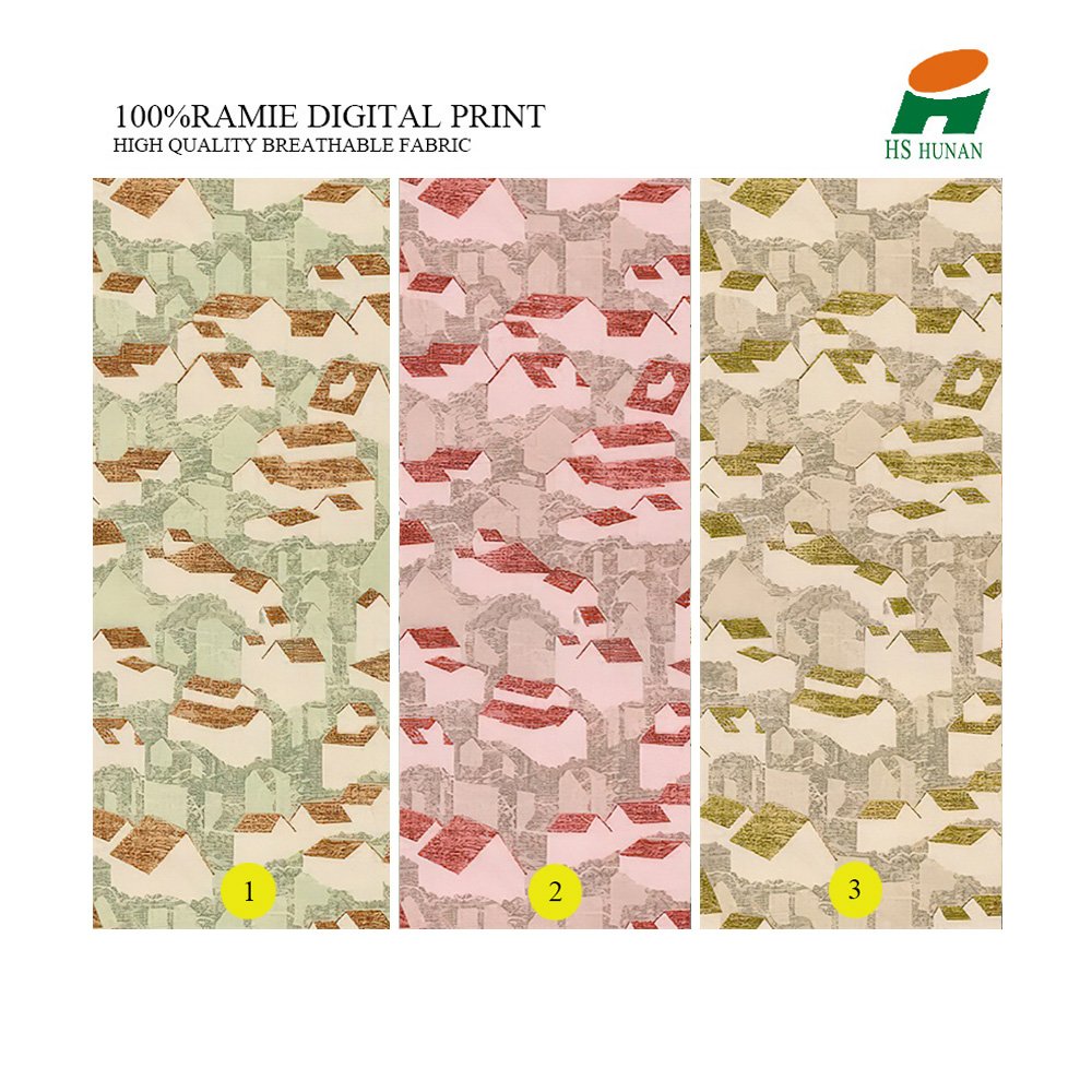 2024 Ramie print digitized textile ramie technology in fashion trend