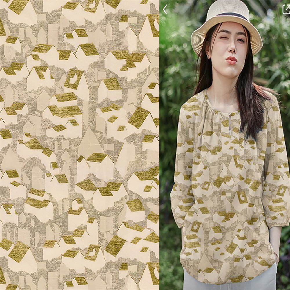 2024 Ramie print digitized textile ramie technology in fashion trend