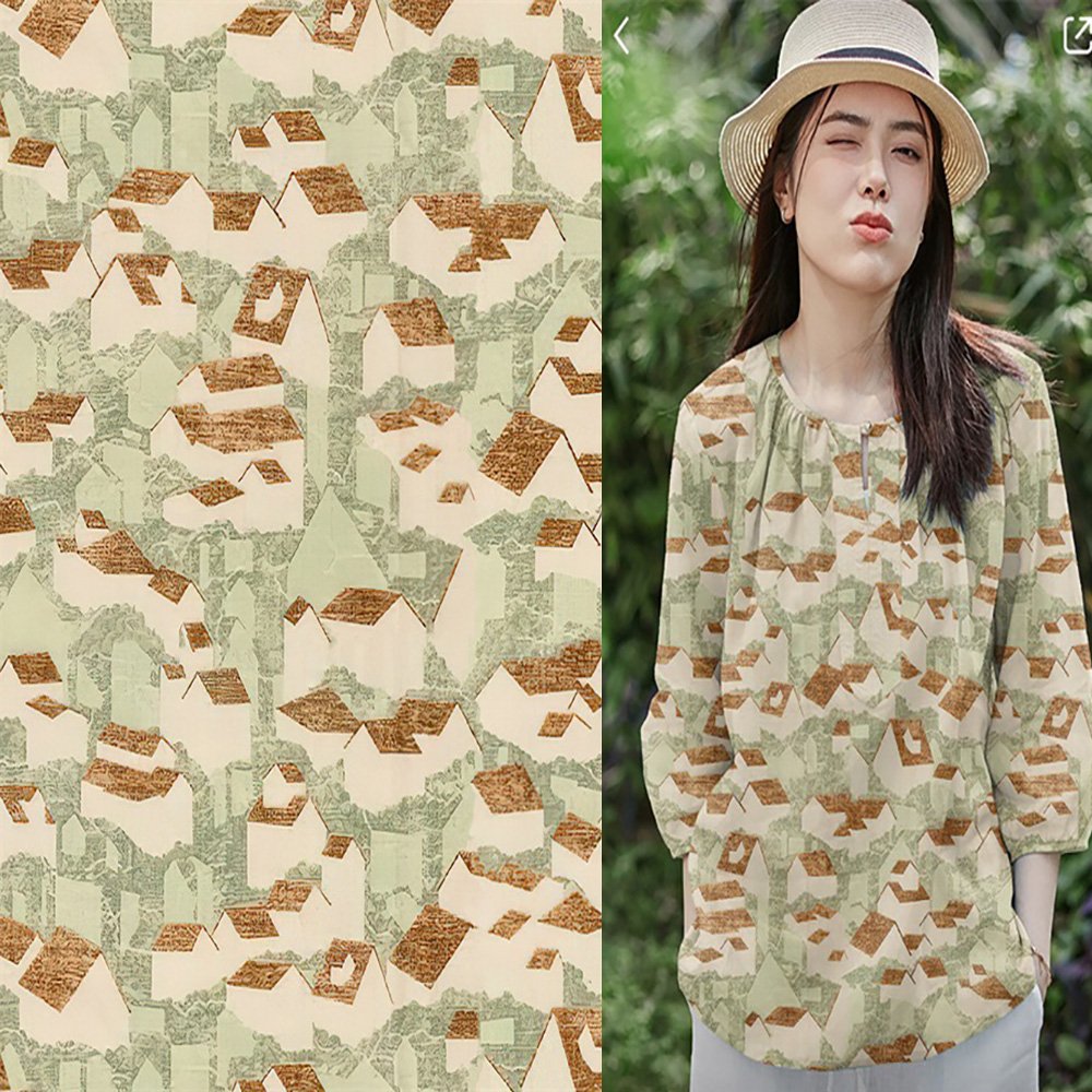 2024 Ramie print digitized textile ramie technology in fashion trend