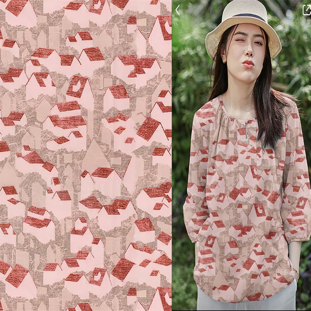 2024 Ramie print digitized textile ramie technology in fashion trend