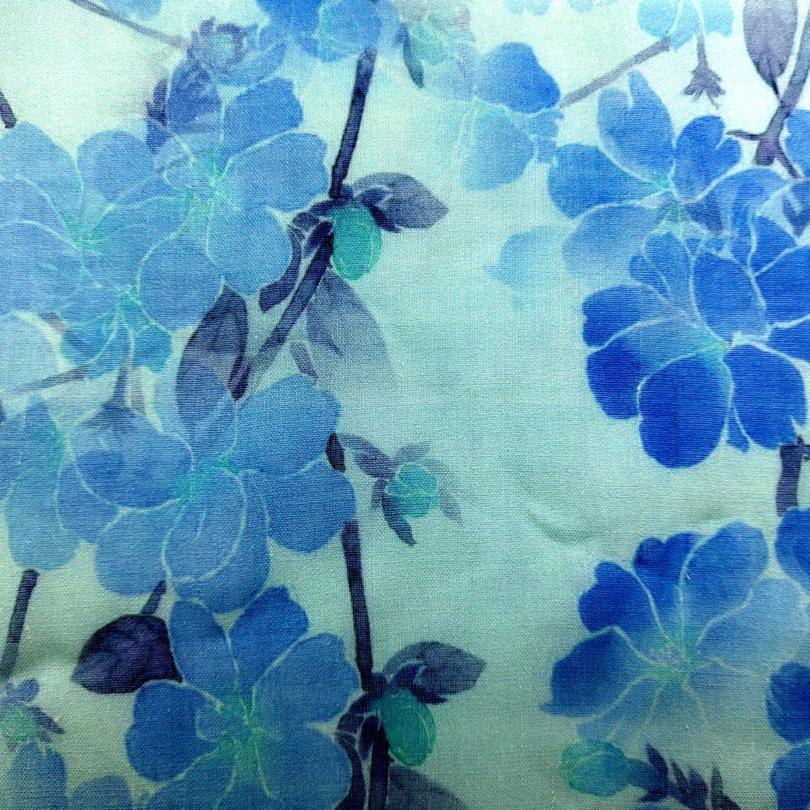 wholesale high quality summer red blue yellow floral print fabric 100% ramie linen fabric for girl's clothing
