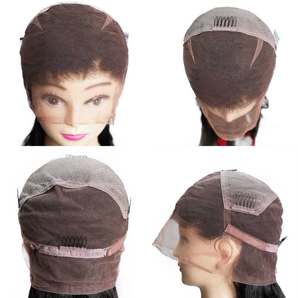Large Cap Wigs For White Women India Mongolian Peruvian Water Wave Short Afro Kinky Curly Straight Remi Full Lace Wig