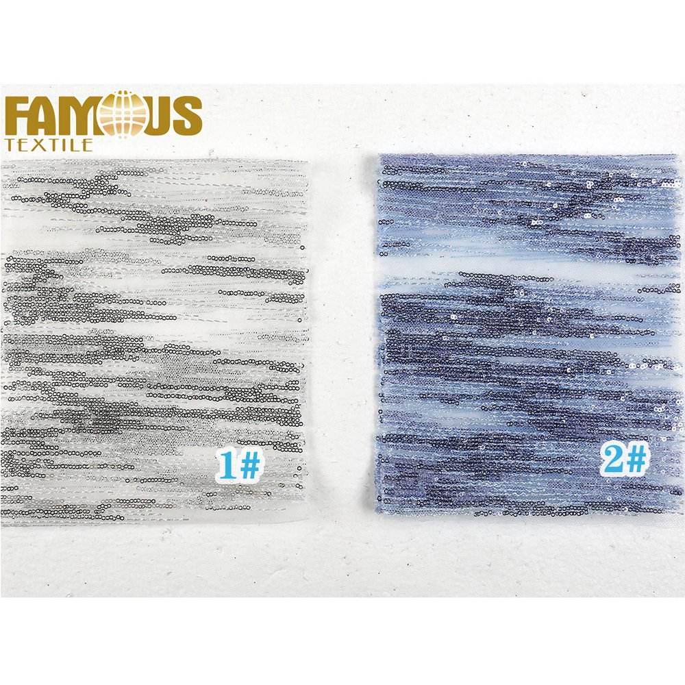 100% Polyester Popular Design Luxury Embroidery Wedding Sequin Lace Fabric for garment