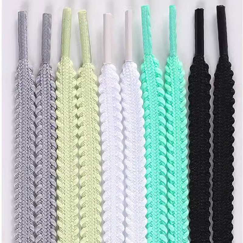Yrunfeety New 120/140/160CM Flat Sawtooth Shoe Lace 6MM Serration Shoelace 15 Colors for Sport Rope Shoe Laces for Running Shoes