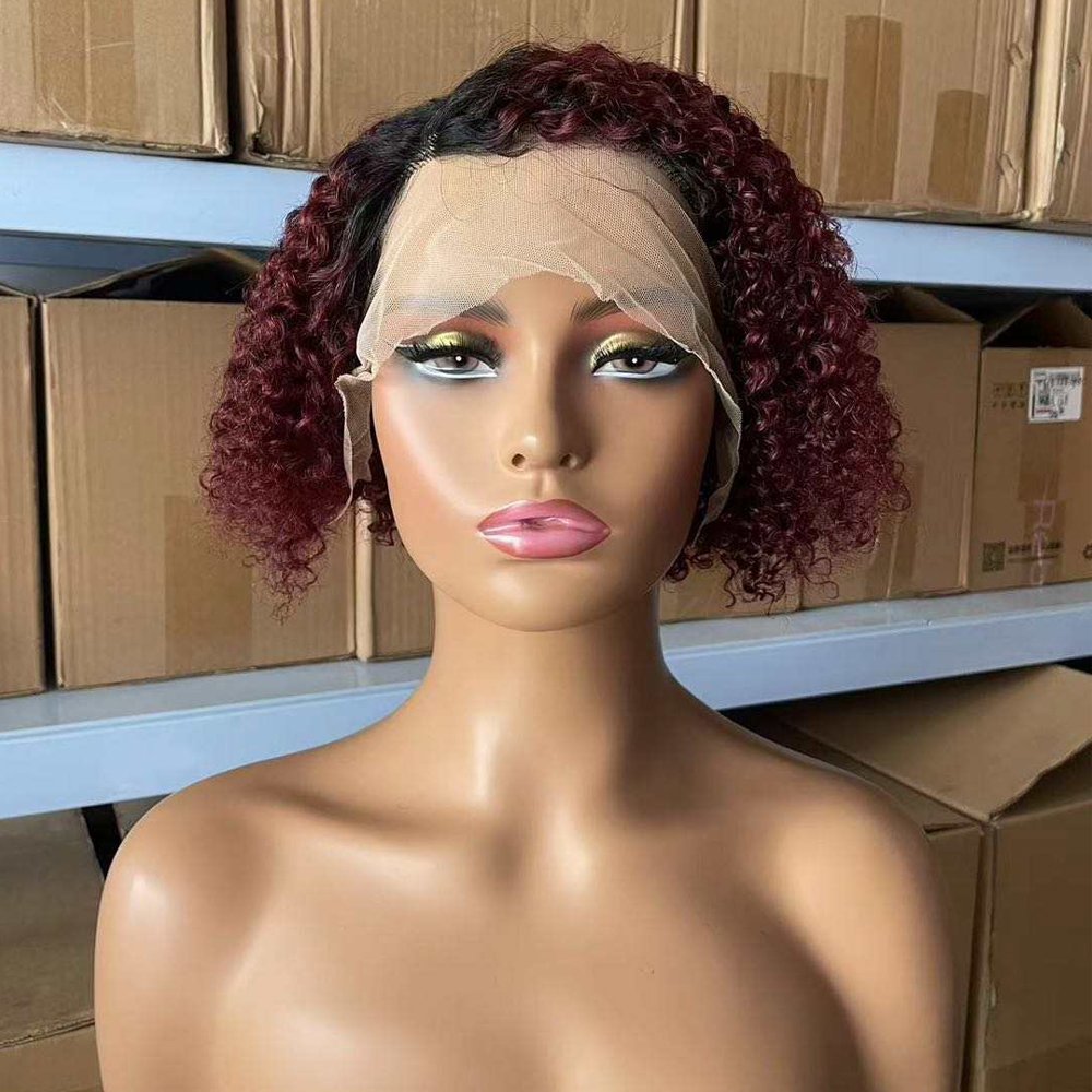 Cheap Perruque 13x4 T Lace Frontal Pixie Cut Curly Wig,Bleached Knots Short Brazilian Wig,Hd Lace Human Hair Wig For Black Women