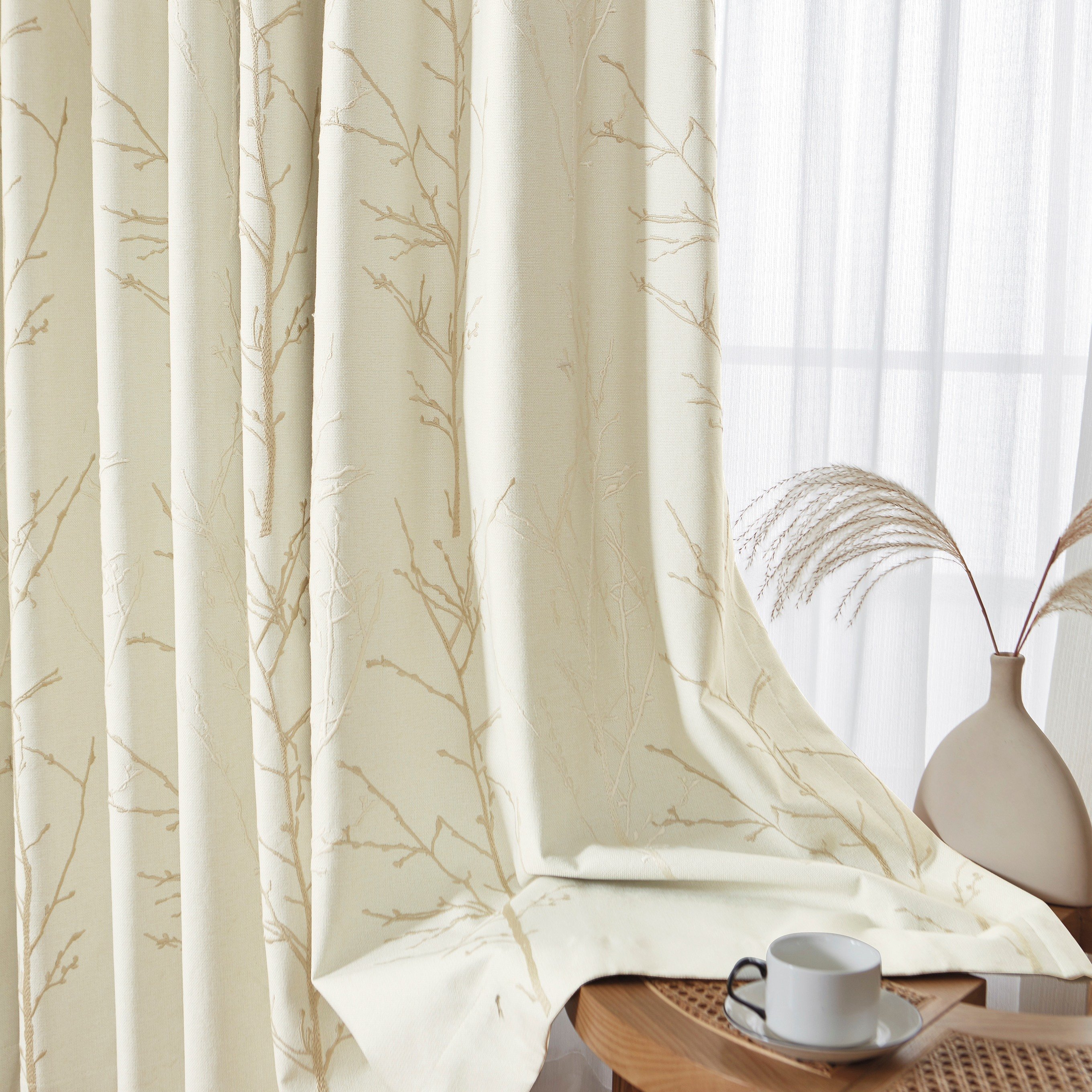 320cm width full blackout curtain fabric linen blackout for wholesale