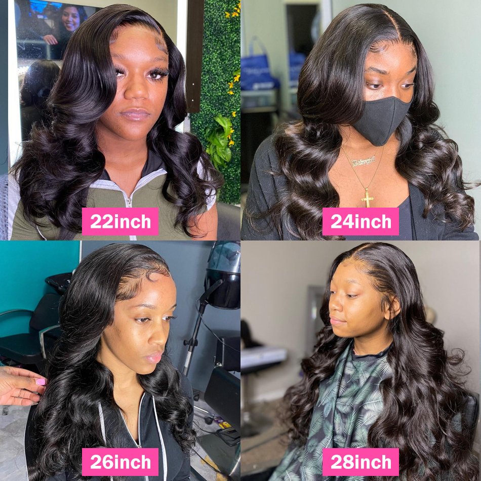 Ready to Ship 30" Indian Cuticle Aligned Preplucked Transparent 13x4 Full Lace Front Wig Body Wave Human Hair Wigs 150% Density