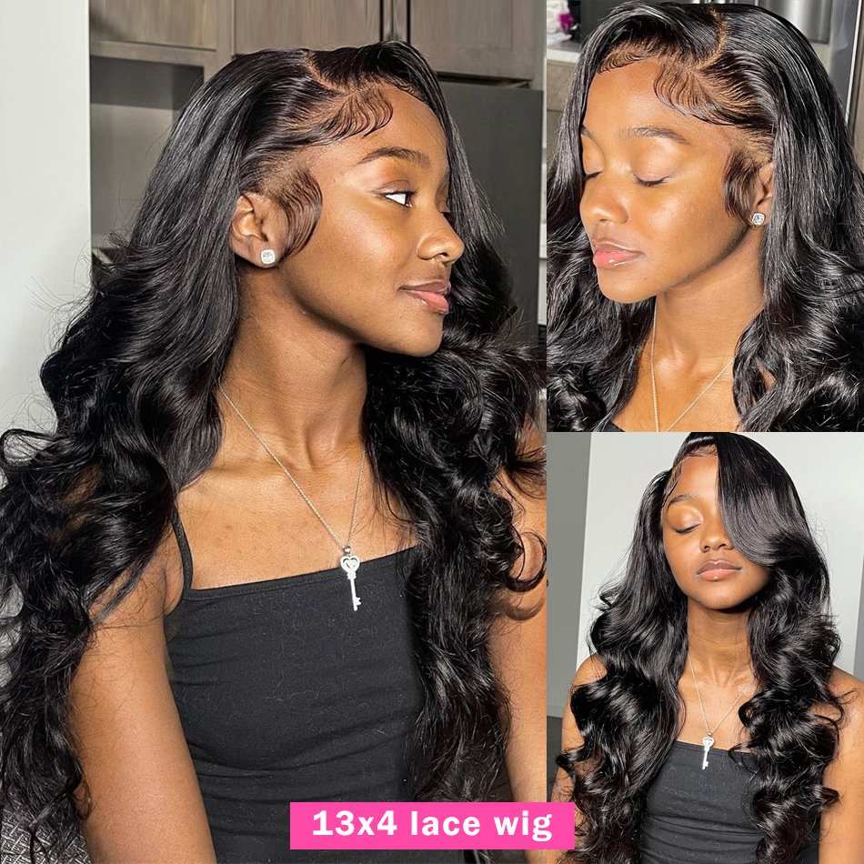 Ready to Ship 30" Indian Cuticle Aligned Preplucked Transparent 13x4 Full Lace Front Wig Body Wave Human Hair Wigs 150% Density