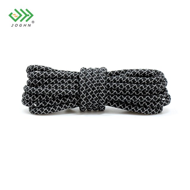 JOGHN Flat Print Brand Logo Shoelaces Reflective shoelaces round laces Luminous polyester casual sneaker Shoelaces