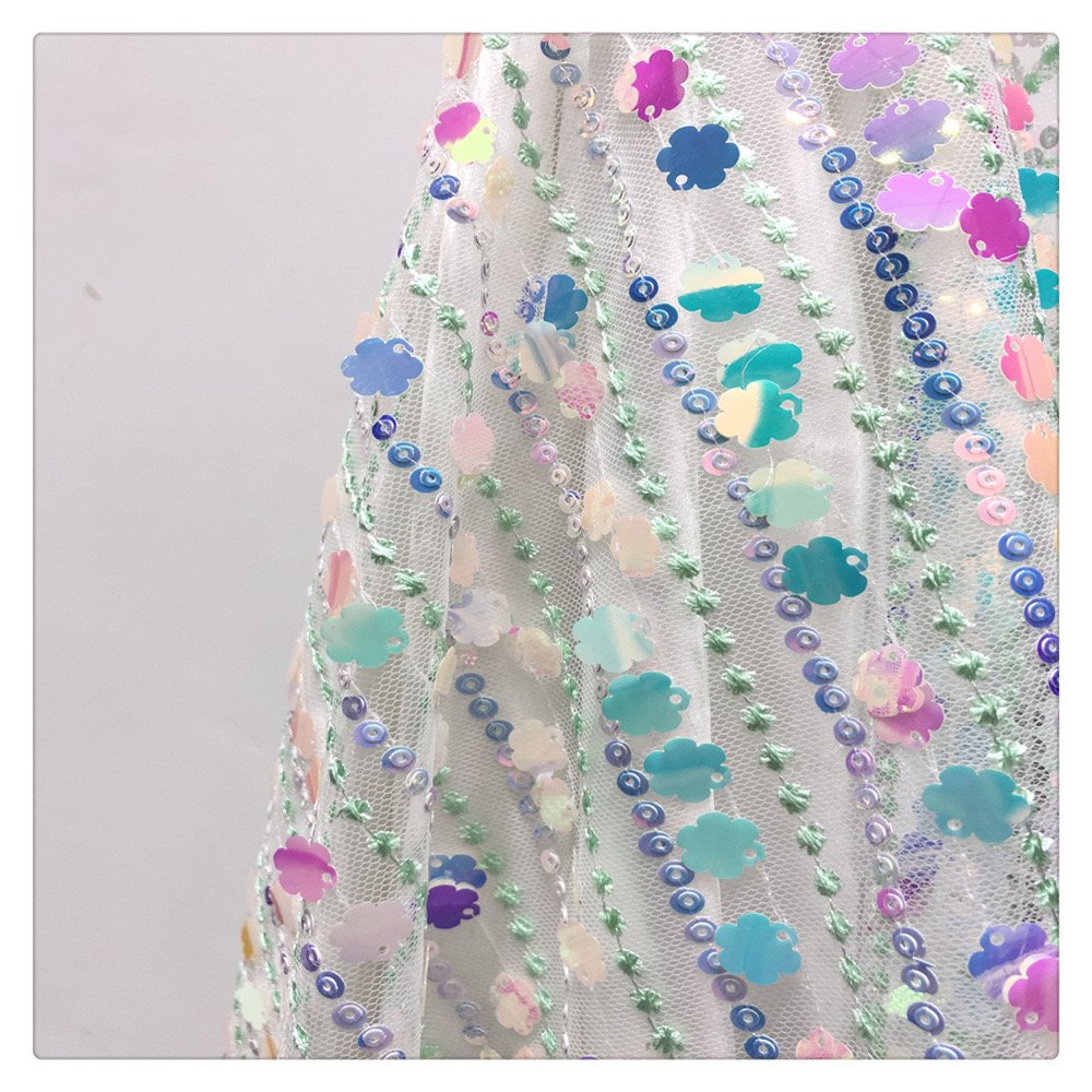 Wholesale High Quality Custom Tulle Mesh Fabric With Glitter Sequins fabric Sequin Lace Fabric For Dress Party