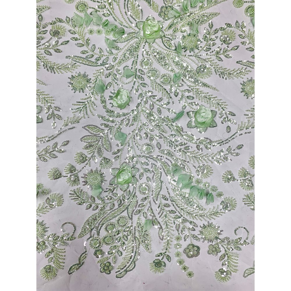 High Quality Colorful Voile Embroidery Fabrics 3D Flower Lace Fabric For Women Dress