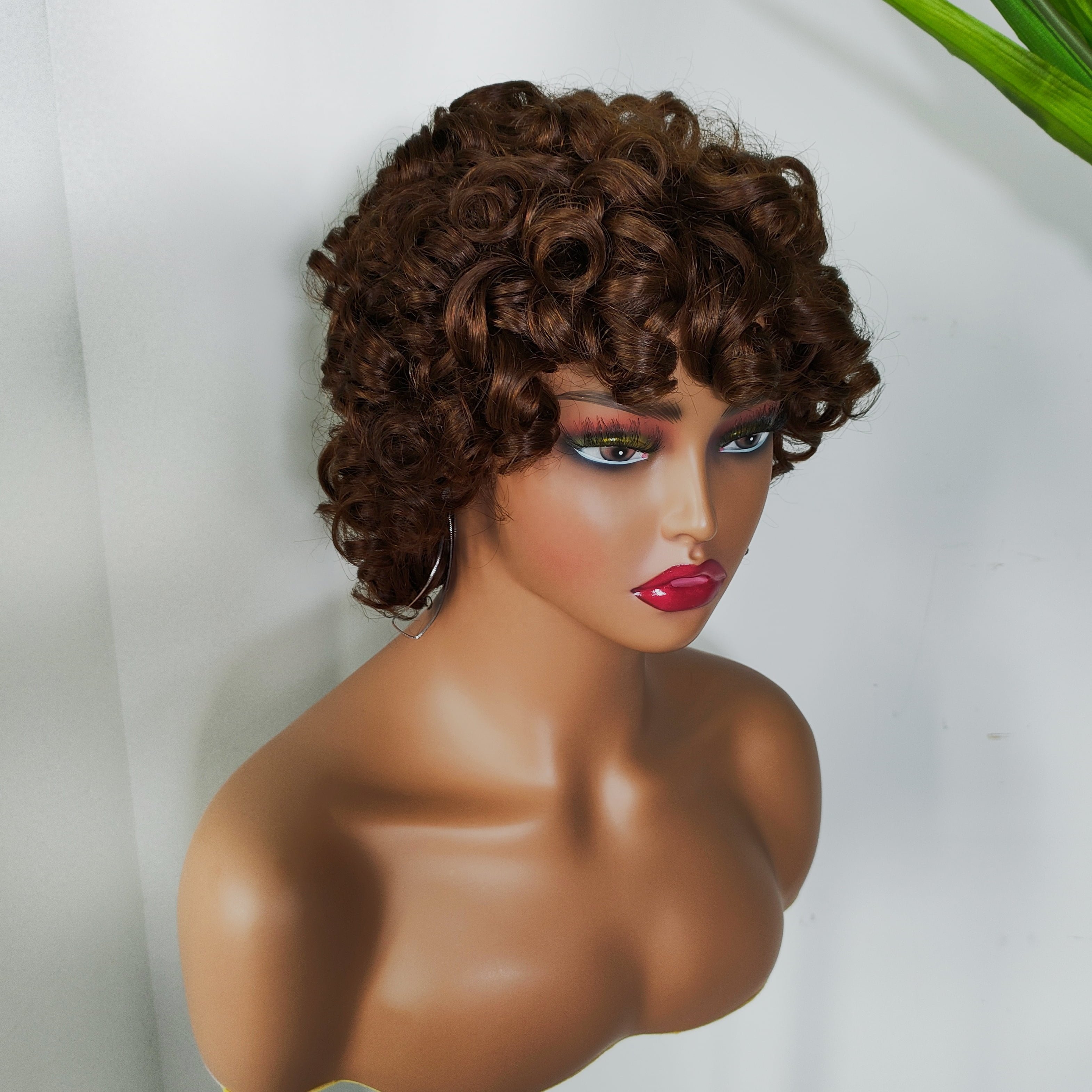 KEMY HAIR Glueless Human Hair Wig Factory Price Short Pixie Cut Bob Wig Brazilian Water Wave Virgin Pre-cut wear go wig