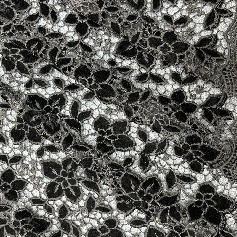 Recycled Floral Laser Embroidery Fabric Openwork Lace 3D Flower Bridal Laces for Wedding Dress