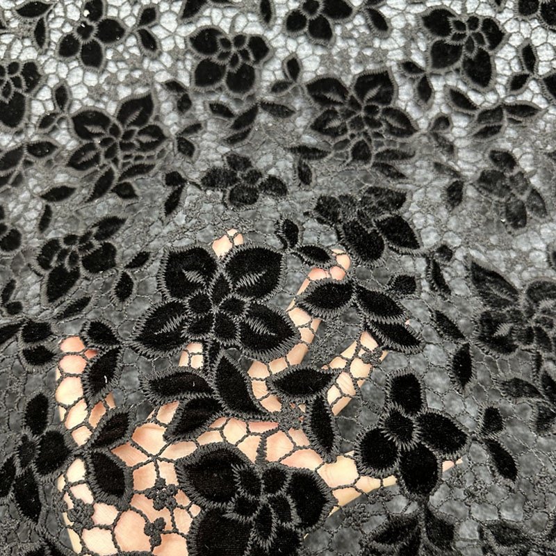 Recycled Floral Laser Embroidery Fabric Openwork Lace 3D Flower Bridal Laces for Wedding Dress
