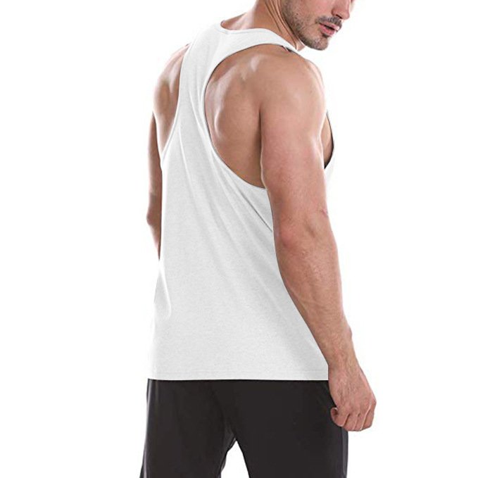 Hot ModelSolid Color Wide Shoulder Tank Top Mens Tank Top Custom Logo Workout Gym Y Back Mens Stringer Tank Top quick-drying