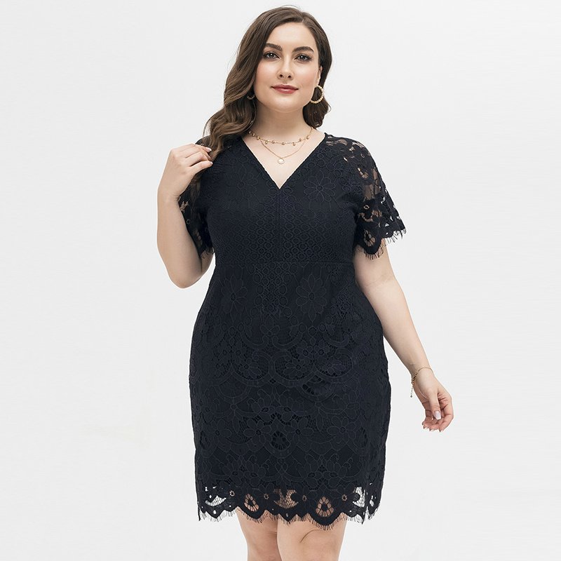 Breathable Loose Elegant Soft Large Mesh Lace Polka Dot Women Dress