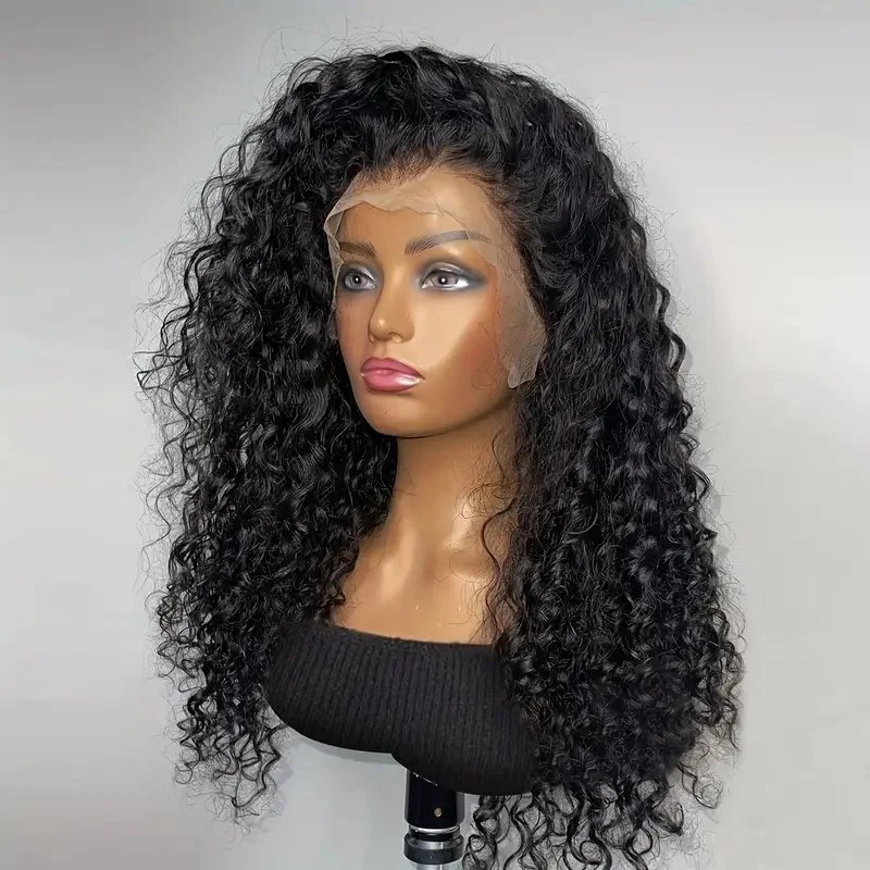 Deep Wave 13x4 Transparent lace Frontal Wig 30 Inch Curly Lace Front Human Hair Wigs For Black Women Pre Plucked Brazilian Hair