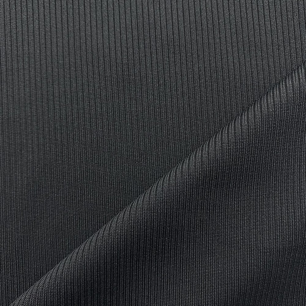 Professional Manufacturer 91% Polyester 9%Spandex 2x2 Rib Piece Dye Knitted Fabric With Regular Finish