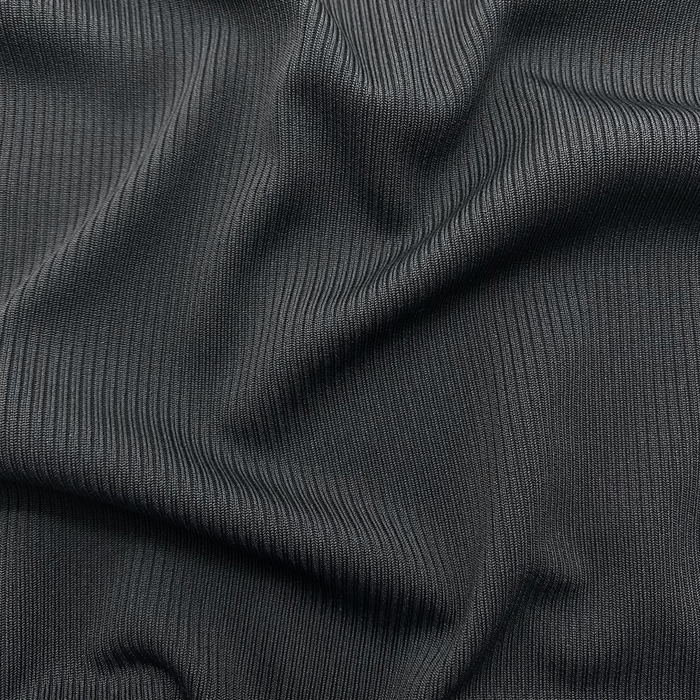 Professional Manufacturer 91% Polyester 9%Spandex 2x2 Rib Piece Dye Knitted Fabric With Regular Finish