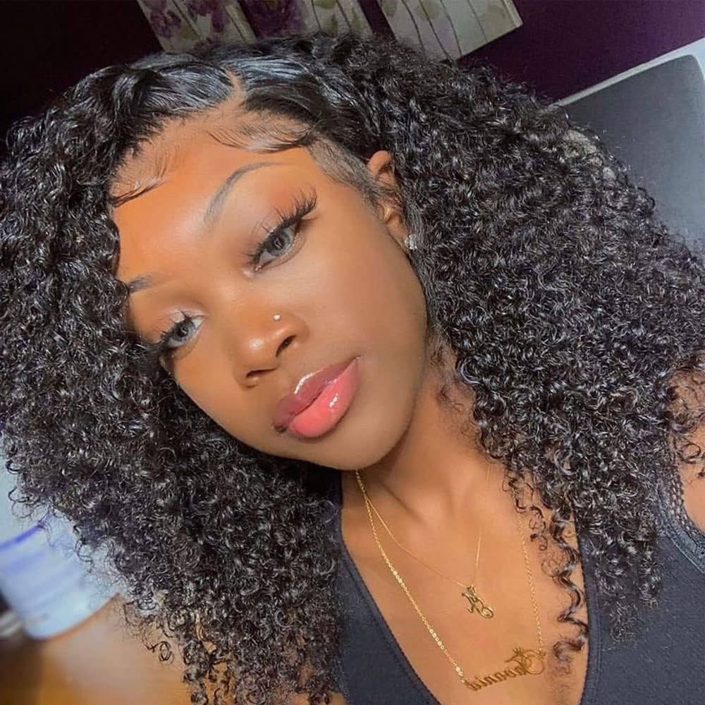 ZSF High Density Wholesale Brazilian Virgin Hair Kinky Curly 13*4 Transparent Lace Wig for Black Women