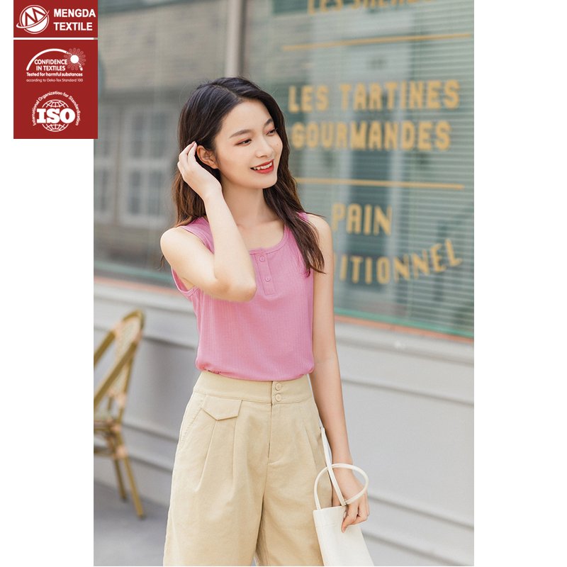 40s Ecocosy eco-friendly viscose-rib-fabric 3x3 rib viscose rayon dyed fabric factories for women top camisole