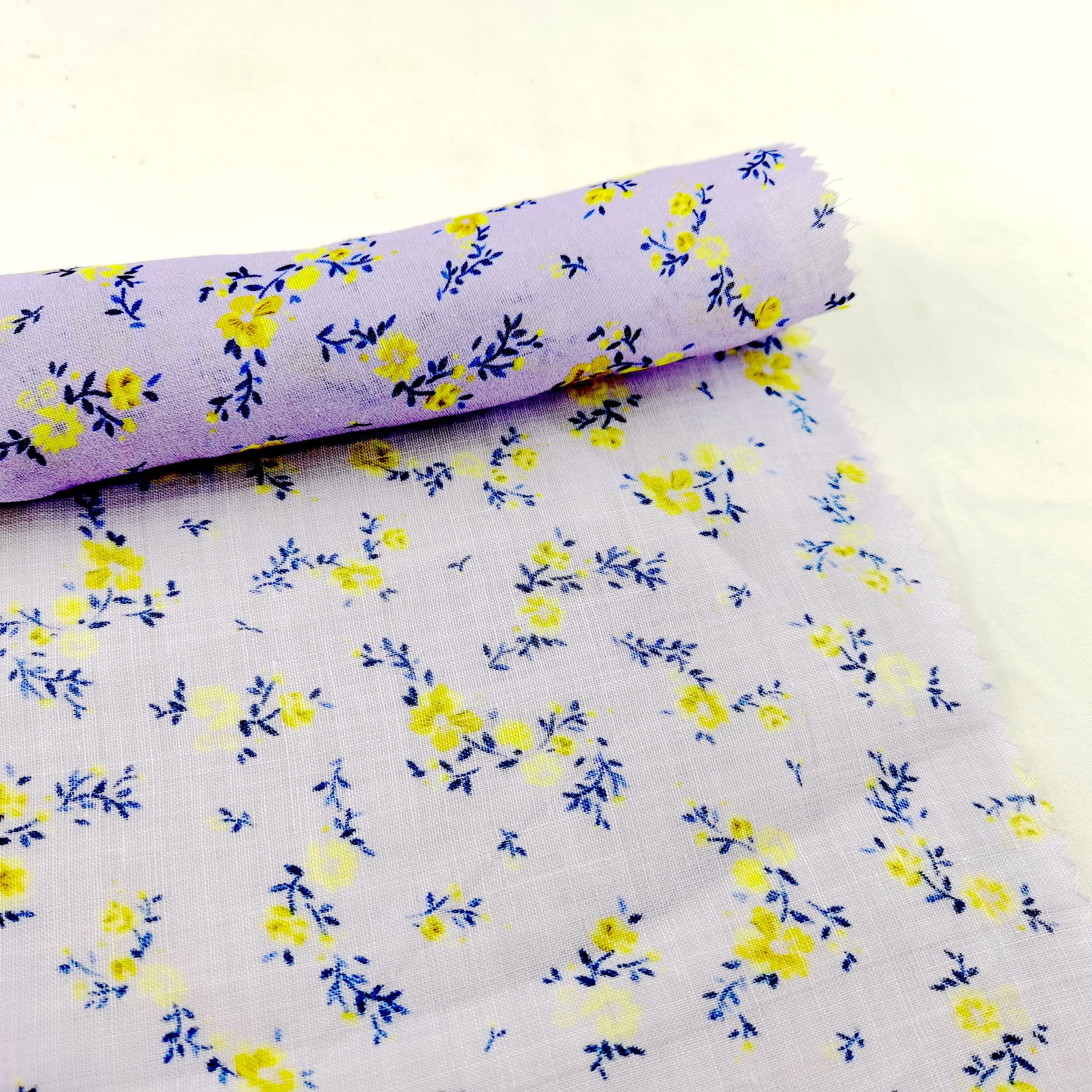 Nature fiber printed ramie fabric custom digital printing 100% ramie floral light cool soft breathable for women dresses