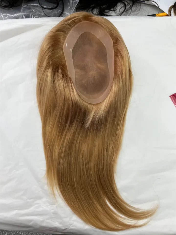 Lace Base Human Hair women Toupee wig Brown Human Hair topper For Women Hair Loss Treatment