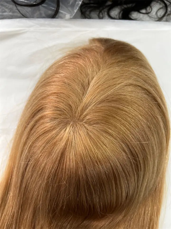 Lace Base Human Hair women Toupee wig Brown Human Hair topper For Women Hair Loss Treatment