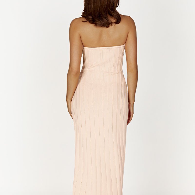 knitwear mufacturers Rib Strapless Midi Dress sweater dress women clothing