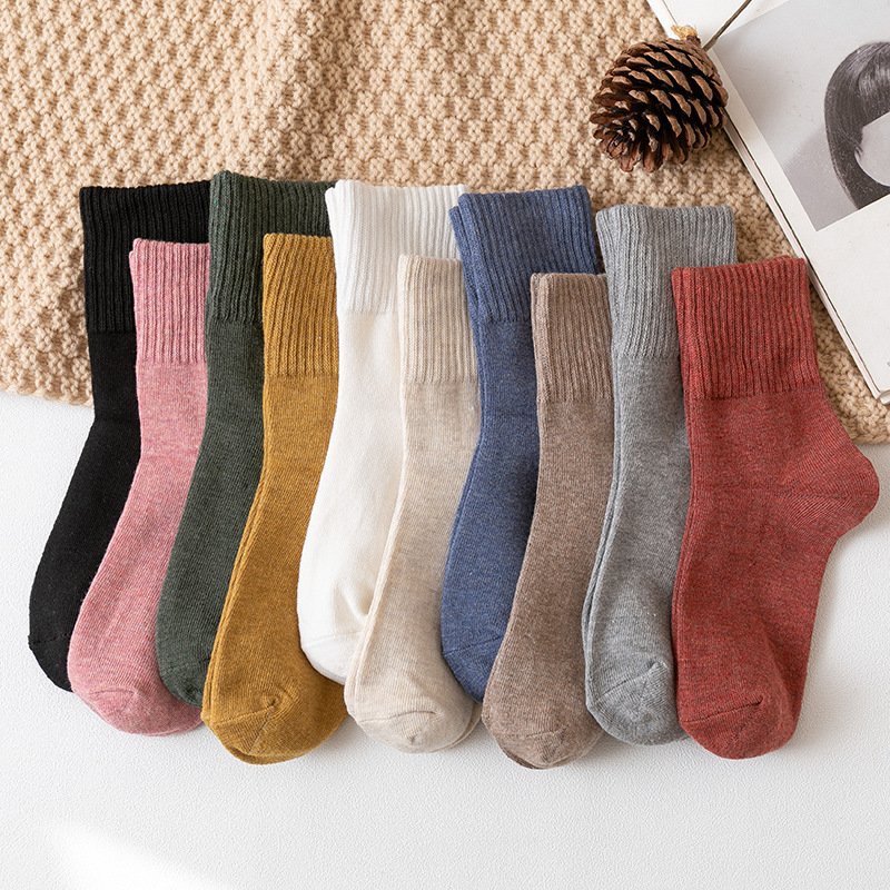 Quarter Socks Men Neutral Colors Color Women Cotton Socks High Rib Cotton Comfortable Socks