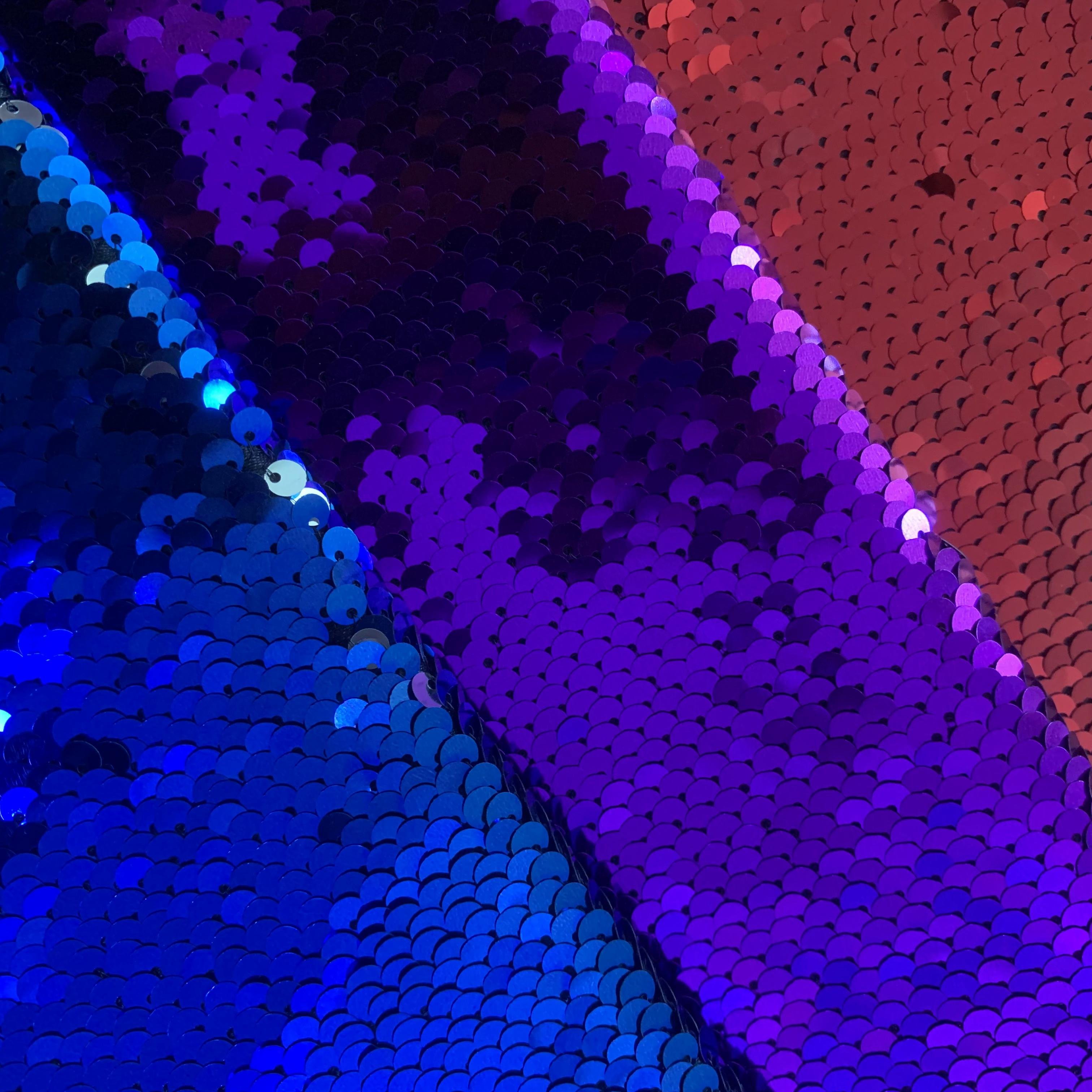 High Quality Sparkle 5mm Sequin Fabric Double Side Flip Sequin Fabric 100% Polyester Embroidery Sequin Fabric