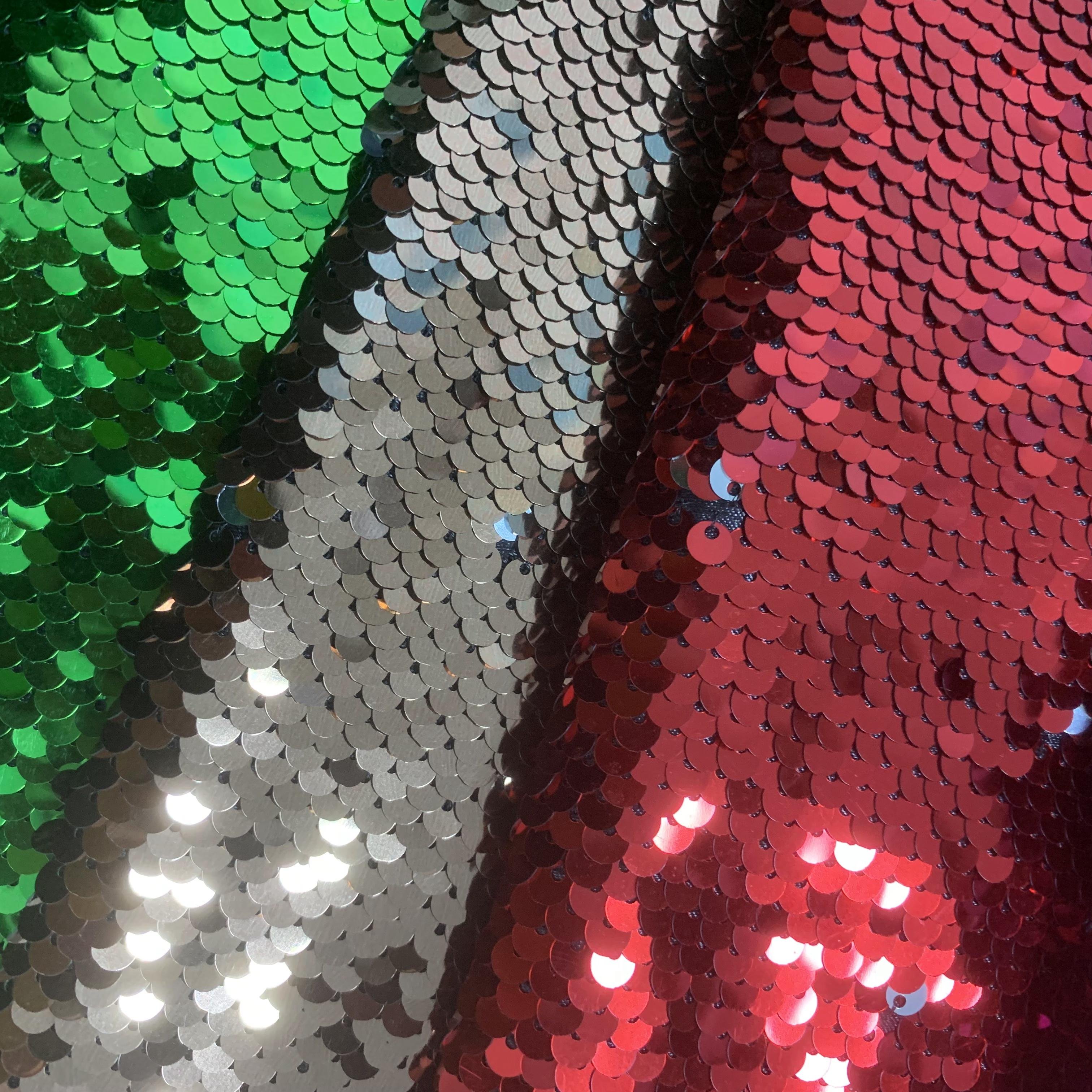 High Quality Sparkle 5mm Sequin Fabric Double Side Flip Sequin Fabric 100% Polyester Embroidery Sequin Fabric