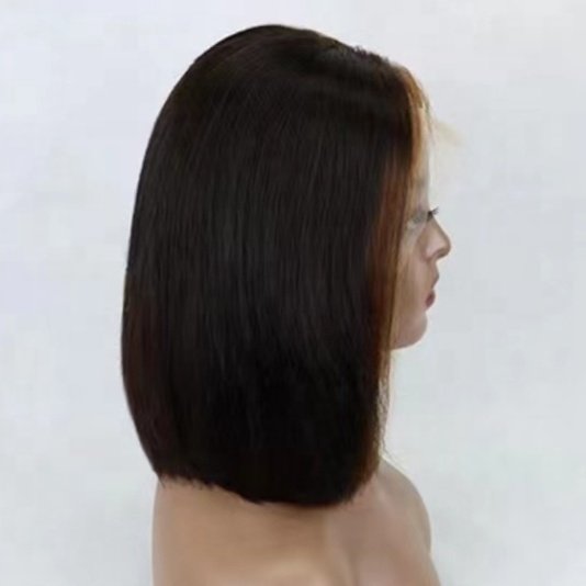 12inch Lace Frontal Wig 13x4 Lace Front Human Hair Wigs Transparent for black straight wigs