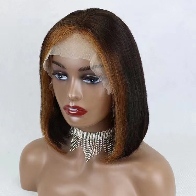 12inch Lace Frontal Wig 13x4 Lace Front Human Hair Wigs Transparent for black straight wigs