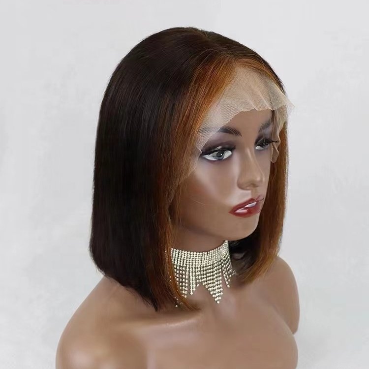 12inch Lace Frontal Wig 13x4 Lace Front Human Hair Wigs Transparent for black straight wigs