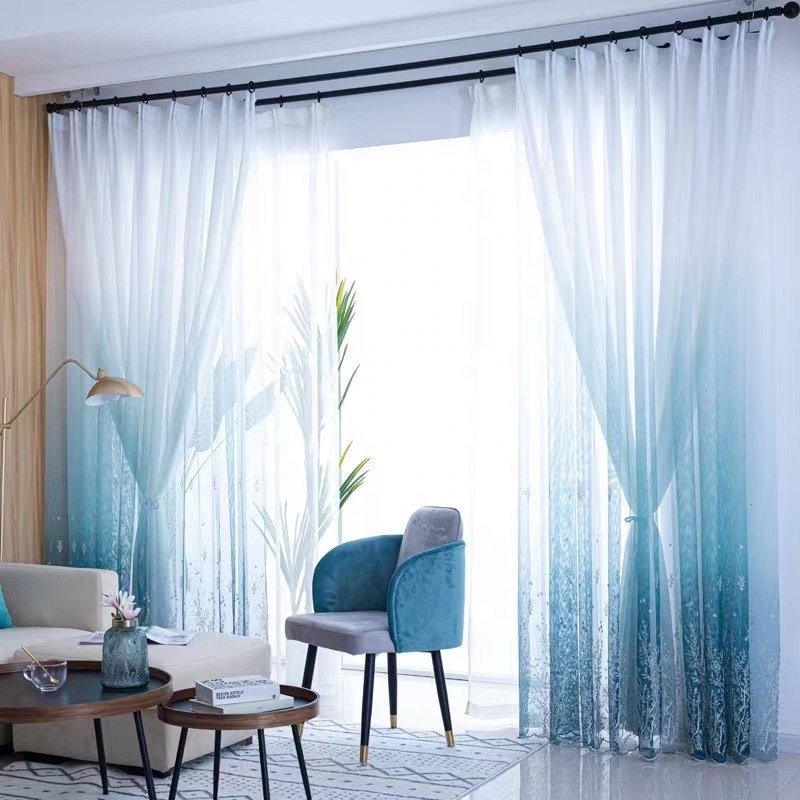 High-Grade Home Decor Sheer Embroidery Curtain Fabric Ready Stock from China Factory Supply