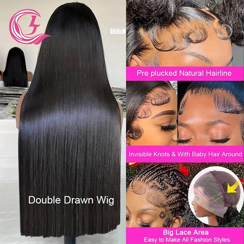 Cljhair Cheap Glueless Transparent Hd Pre Cut Wig Natural Brazilian Straight 100% Human Hair Lace Frontal Wigs For Black Women