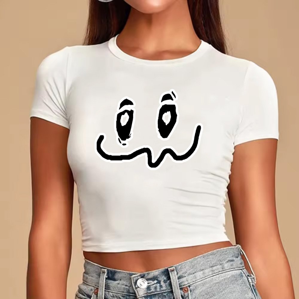 Custom Baby Tee Cropped Ladies Graphic T Shirts Plain Summer Cotton Tight Slim Fit T Shirt Top Crop Top Mujer Sexy For Women