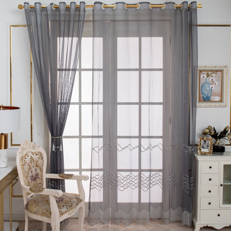 Super Quality Wholesale100% Polyester 200g/m Luxury embroidery sheer curtains fabric for The living room