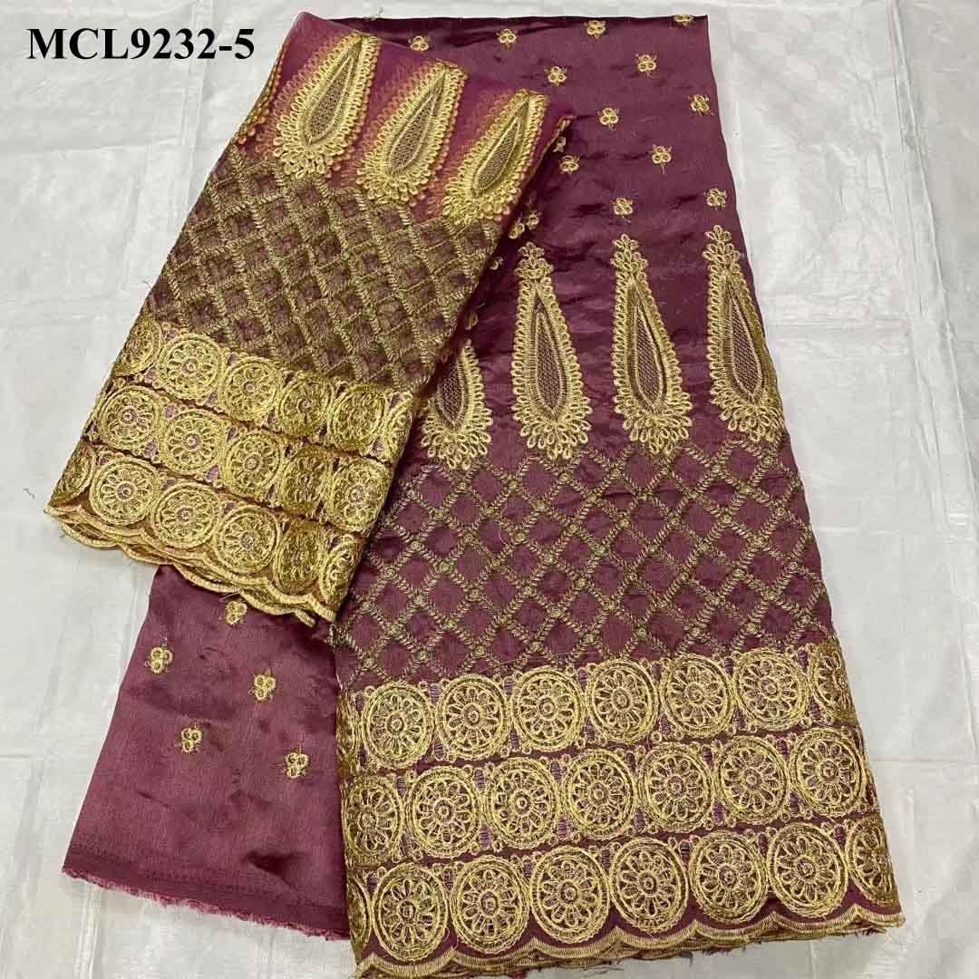 Flower Embroidery Silk George Fabrics African Hollow Hot Design Sequined Nigerian George Lace for Dress 1 Piece Mesh Fabric
