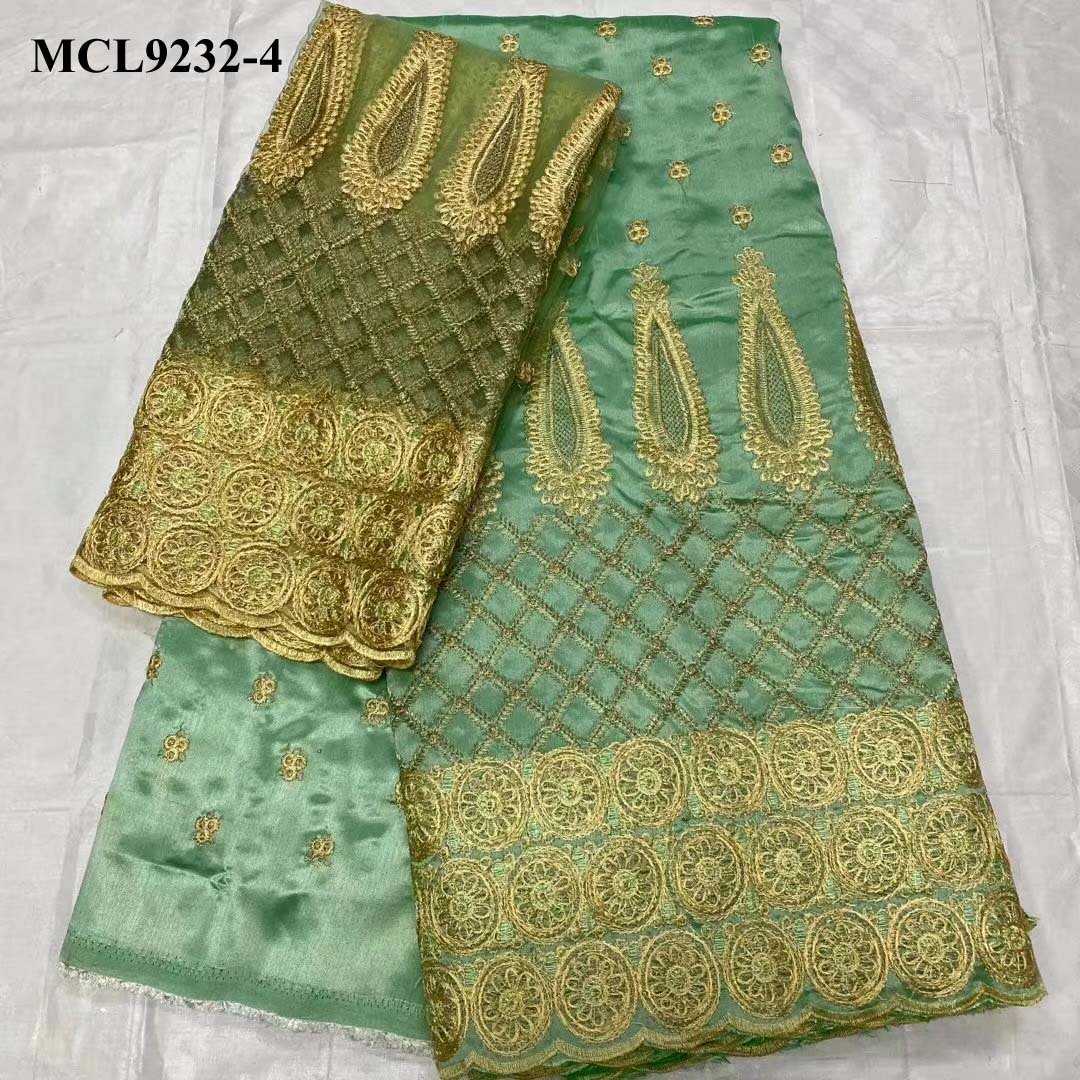 Flower Embroidery Silk George Fabrics African Hollow Hot Design Sequined Nigerian George Lace for Dress 1 Piece Mesh Fabric